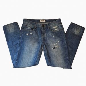 ♥︎ One TEASPOON ♥︎ Lowrise AWESOME BAGGIES Distressed Blue Jeans